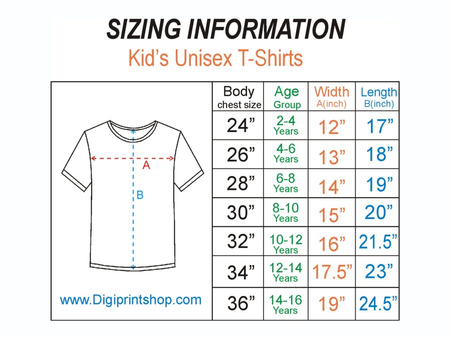 Size chart kids