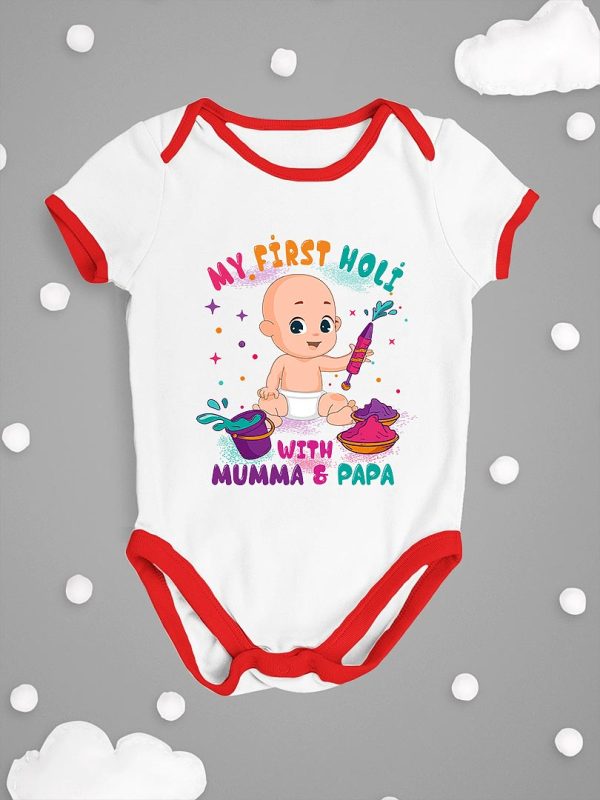 my first holi romper for babies | Baby jumpsuits or holi onesies