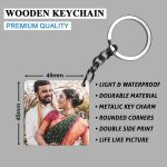 Personalized wooden keychain with name | Double sided Square Key chain