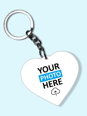 Personalized photo keychain | Double sided Heart Key chain