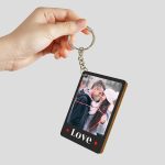 Personalized Keychain with Photo and Text | Double sided Rectangular Keychains
