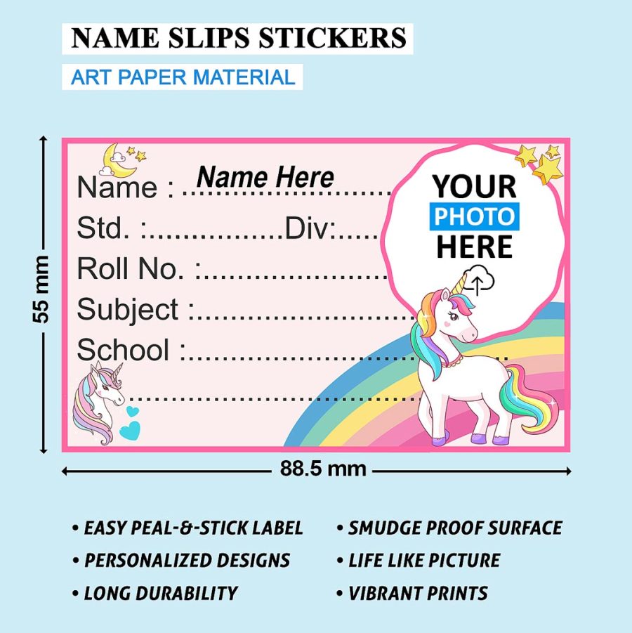 unicorn name tags for books