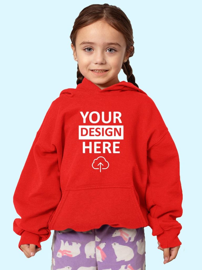 Kids personalized hoodies | Red hoodie-Best buy at ₹ 799/-