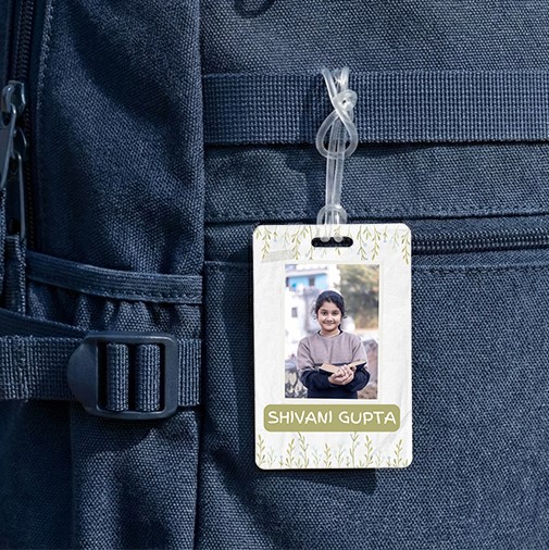 Floral Photo Photo Luggage Tag | School Bag Tag